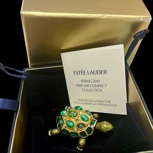 NIB Estée Lauder Treasured Turtle perfume compact
